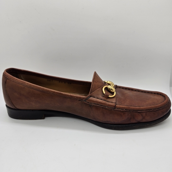 Cole Haan Horsebit Loafers 9.5 Men's Luggage Brown Vintage Italian Leather - Picture 6 of 15